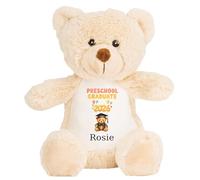 Leaving Preschool Gift Cuddly Toy - Personalised Pre School Graduate 2026 Customised Teddy Toddlers and Kids Plush Named Nursery Starting School Leaver Party Last Day Soft Plushie - Brown Teddy