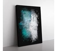 Leaving The Beach Paint Splash Modern Canvas Wall Art Print Ready to Hang, Framed Picture for Living Room Bedroom Home Office Décor, 50x35 cm (20x14 Inch)