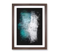 Leaving The Beach Paint Splash Modern Framed Print | A2 Walnut Framed Wall Art | Ready to Hang | Modern Beach Picture | Living Room Bedroom Lounge Office