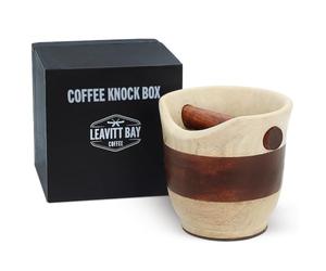 Leavitt Bay Espresso Espresso Knock Box & Anti-Slip Barista Grounds Dump Bin