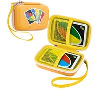 Leayjeen Cards Case Compatible with Skip BO/UNO/Pokemon/Phase 10 Card Game,Fits Up to 100 Cards,Carrying Storage Bag for Travel-Yellow(Case Only)