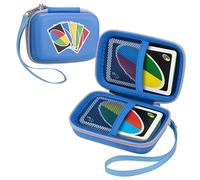 Leayjeen Cards Case Compatible with Skip BO/UNO/Pokemon/Phase 10 Card Game,Fits Up to 108 Cards,Carrying Storage Bag for Travel-Blue(Case Only)