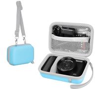 Leayjeen Digital Camera Case Compatible with 4K HD Digital Cameras 64MP, 16x Zoom Camera Portable Hard Case Includes Shoulder Strap and Mesh Storage Pocket(Blue)(Case Only)