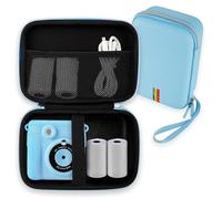 Leayjeen Kids Instant Print Camera Case for HiMont - Blue | Compatible with Manttely/CAMCLID/GREENKINDER, with Handle and Strap, Zippered Mesh Pocket, Hard EVA Shell (Case Only)