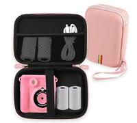 Leayjeen Kids Instant Print Camera Case for HiMont - Pink | Compatible with Manttely/CAMCLID/GREENKINDER, with Handle and Strap, Zippered Mesh Pocket, Hard EVA Shell (Case Only)