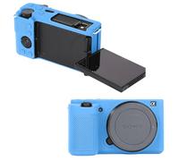 Leayjeen Silicone Protective Case Compatible with Sony ZVE10 Camera, ZV-E10 Camera Silicone Protective Soft Shell, with Detachable Lens Cover Photography Protective Case (Navy Blue)