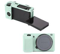 Leayjeen Silicone Protective Case Compatible with Sony ZVE10 Camera, ZV-E10 Camera Silicone Protective Soft Shell, with Detachable Lens Cover Photography Protective Case (Jelly Green)