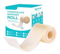 LEAYOKA Hydrocolloid Roll 5cm x 3m Self-Adhesive Hydrocolloid Tape Waterproof Bandages for Scratches, Blisters & Skin Discomfort Breathable & Discreet Wear