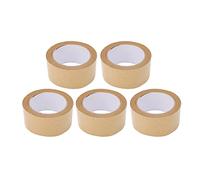 LEAYRAFF 5PCS Kraft Paper Tape, Self Adhesive Packing Tape, Biodegradable Gummed Carton Sealing Tape with High Tensile Strength for Eco - Friendly Box Packaging