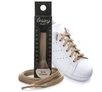 leazy Flat Elastic Shoelaces - The Flat, Flexible Shoe Laces for Hooking, beige, S: Bis 4 Ösen pro Seite