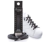 leazyP flat laces - The flat elastic laces for hooking - Provides a perfect fit and stable hold for children and adults, dark grey, S: Bis 4 Ösen pro Seite