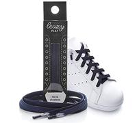 leazyP flat laces - The flat elastic laces for hooking - Provides a perfect fit and stable hold for children and adults, dark blue, L: Bis 6 Ösen pro Seite