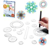 LEAZZLE Spiral Designer, Pack of 28 Multifunctional Spirograph Children's Set, Spiral Drawing Toy Set, Mandala Designer for Children, Spirograph Children from 8, Drawing Stencils, Painting Stencils