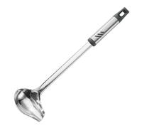 Lebabo 1 oz Small Ladle for Serving Sauce, Stainless Steel Sauce Ladle with Pouring Spout, 13.4 inch Drizzle Spoon for Gravies and Dressings, Durable Construction, Silver