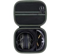 Lebakort Hard Carry Case Compatible with Walker's Razor Slim Passive Earmuff/Shooting Hunting Hearing Ear Protection (Black+Military Green)