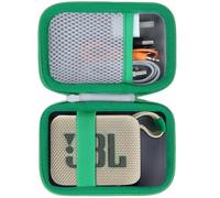 Lebakort Hard Case Compatible with JBL Go 4 Go 3 Go3 ECO Portable Speaker (Gray+Green Case)