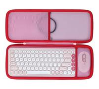 Lebakort Hard Case Compatible with Logitech POP ICON,Rose | Keyboard Mouse Combo/ICON KEYS Keyboard Storage Bag,Hard Shell Protection