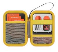 Lebakort Hard Case Compatible with Yoto Mini Kids Audio Music Player Children Speaker Plays Audiobook Cards Radio (Brown+ Yellow Case, for Yoto Mini)