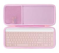 Lebakort Hard Travel Case for Logitech MK470 Wireless Mouse and Keyboard Kit (Pink Case)