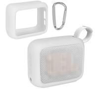 Lebakort Silicone Cover Compatible with JBL GO 4 Portable Bluetooth Wireless Speaker (White silicone case)