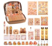 Lebaley Capybara Gifts - 15 Kinds Capybara Pencil Case，Capybara Stationery Set，Cute Back to School School Supplies，Pencil Bag include Gel Pens Pencil Sticky Notes Pins Notebook Card Holder Key Chain