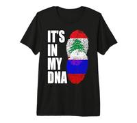 Lebanese and Russian Mix DNA Heritage Flag Premium T-Shirt