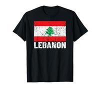 Lebanese Flag Of Lebanon Distressed Men Women Kids T-Shirt