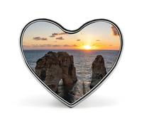 Lebanon Beirut Sunset Cute Brooch Heart Pin Badges Lapel Pins Jewellery Decoration for Clothes Hat Bag