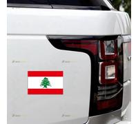 Lebanon Flag Cedar Car Magnet Magnetic Sticker Decal - 2 Pack Reflective 10.2cm - for Truck Door Fridge Reusable Waterproof