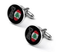 Lebanon Flag It'S In My DNA Shirt Cufflinks for Men Cuff Links Tie Father Husband Wedding Business 1.7cm