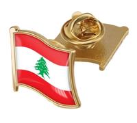 Lebanon Flag Lapel Pins, Metal Lebanese Flag Brooch Pins Badge Souvenir for Men Women Clothes Bags Hats Jewelry Accessories