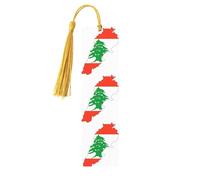 Lebanon Flag Map 5 Pc Artistic Bookmark Set for Women, Tassel Wooden Bookmarks Study Supplies