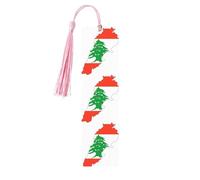 Lebanon Flag Map 5 Pc Artistic Bookmark Set for Women, Tassel Wooden Bookmarks Study Supplies