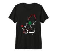Lebanon Flag Map Beirut, Cedar Tree Lebanese Heritage Design Premium T-Shirt