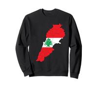 Lebanon Flag Map Graphic for Lebanese Pride Sweatshirt