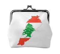 Lebanon Flag Map print Cute Buckle Coin Purses Vintage Pouch Kiss lock Change Purse Wallets for Women Fashion, Black, One Size, Vintage