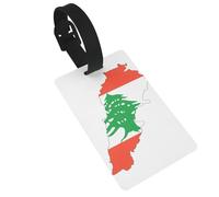 Lebanon Flag Map Print Luggage Tags Quick Install Airplane Travel Essentials for Suitcases Durable PVC Bag Tag