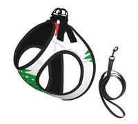 Lebanon Flag Map Print Small Dog Harness And Leash Set, Adjustable Soft Vest With 360° Reflective Straps For Cats Puppy