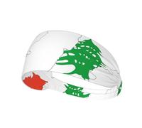 Lebanon Flag Map Sports Headband For Men Women Tennis Sweat Band For Workout Sports Headbands Elastic For Running