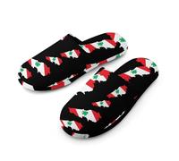 Lebanon Flag Men's Flannel Slipper Soft Comfy House Shoes Non Slip Winter Warm Indoor Outdoor Slippers