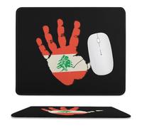 Lebanon Flag Palm Print Mouse Pad Waterproof Ultra-Thin Non-Slip Rubber Base Square Mouse Mat Gaming Mousepad 9.8"x11.8"