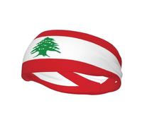 Lebanon Flag Sports Sweatband Moisture Wicking Headband for Men Women Running, Cycling, Yoga Fitness, Working Out