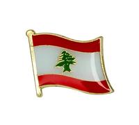 Lebanon Lebanese Republic Country Enamel National Flag Lapel Pin Badge - Patriotic Metal Brooch 1.9 x 1.6 cm - Lebanese Heritage and Identity Symbol