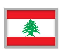 Lebanon National Flag Vexillology World Flags Country Region Poster Artwork Framed Wall Art Print A4 Artery8 Light Grey One Size