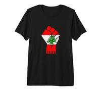 Lebanon Resist Fist Lebanese Flag Revolution Protest March Premium T-Shirt