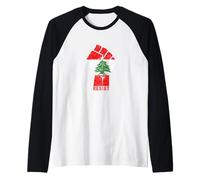 Lebanon Resist Fist Lebanese Flag Revolution Protest March Raglan Baseball Tee