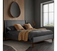 lebanon velvet king size bed in grey