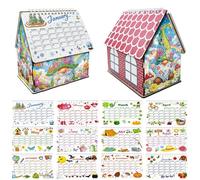 Lebartm 2026 DIY Diamond Art Desk Calendar Creative Design Small House Shape Thick Paper Calendar Diamond Art Painting Monthly Flip Tabletop Calendars for Office Home Decor Planning-Goblin