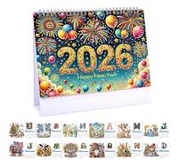 Lebartm 2026 DIY Diamond Art Desk Calendar Creative Design Thick Paper Calendar with To Do List Ornaments Diamond Art Painting Monthly Flip Tabletop Calendar for Home Office Planning-2026-03
