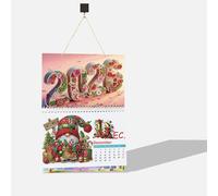Lebartm 2026 DIY Diamond Art Wall Calendar Creative Design Thick Paper 12 Months Calendar Diamond Art Painting Monthly Flip Hanging Calendars for Home Office Planning-Gnome02